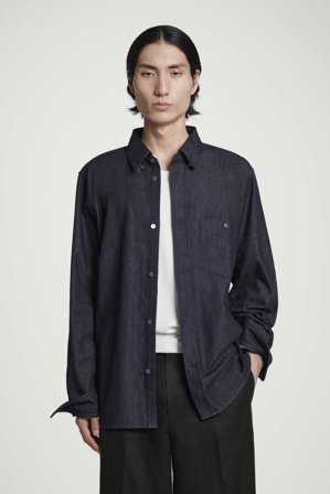 COS Herren Chambray Shirt - Blau