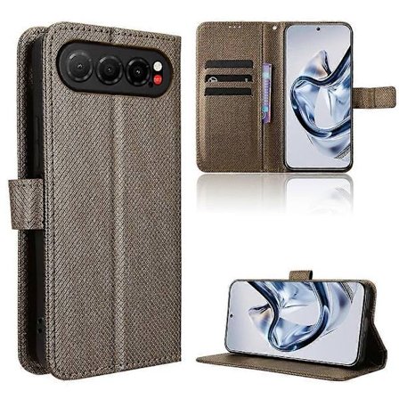 Kompatibel Kompatibel med ZTE nubia Air Læder Wallet Case med Rem Diamant Tekstur Telefon Cover