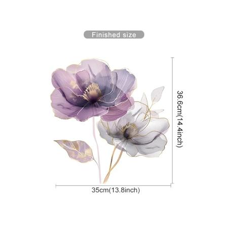 Vacker Blomma Vägg Klistermärke För Vardagsrum Bakgrund Dekor Dekaler Sovrum Försköna Heminredning Självhäftande Tapet SL3576A