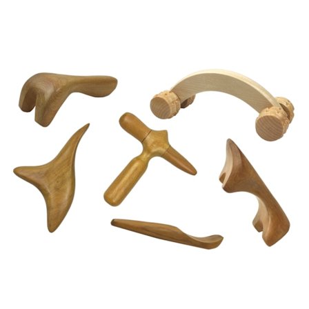 Komplet sæt af massageredskaber i træ til komplet afslapning