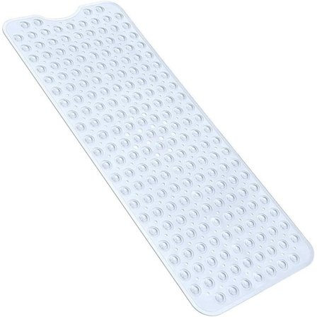 Badrum halkfri matta 100 x 40 cm med sugkopp halkfri matta (transparent vit)