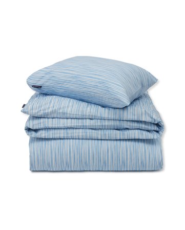 Lexington Blue/White Striped Cotton Poplin Bed Set