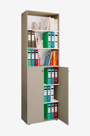 VCM - Vcm Kontorskap Lona 2Xl hengslede dører + hylle - Grå - Skap - Fra Homeroom