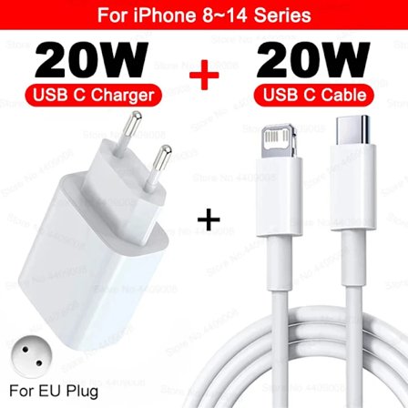 Ny EU-adapter 20W PD Snabbladdare För iPhone 13 12 11 14 15 16 Pro Max Plus USB C Typ C Snabbladdningsladdare Kabeltillbehör