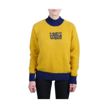 Huf, Round-neck Knitwear Geel, Dames, Maat:M