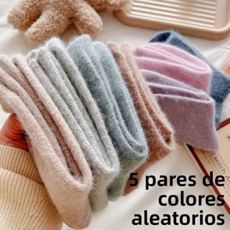 5 stk. - Tre par vinterstrømper til kvinder, bløde ensfarvede mid-calf strømper med simpelt design, polyesterstrømper til kvinder