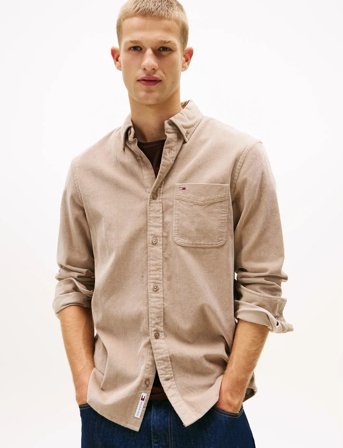 Tommy Jeans Tjm Reg Baby Cord Shirt Ext - Beige - S