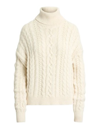 Lauren Ralph Lauren | Cable-Knit Turtleneck Sweater | M
