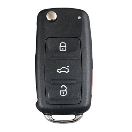 Ersättningsskal för vikbar bilnyckel till VW Volkswagen Golf Mk6 Tiguan Polo Passat CC Seat Skoda Octavia 3 knappar