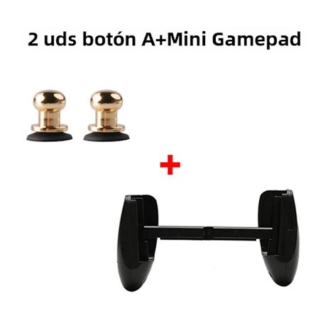 A. Med mini spillkontroller Metallkontroller for PUBG Mini Gamepad med utløserknapper og sikteenhet for Android-telefon og iPhone 7-kompatibel