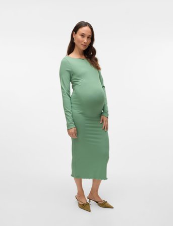 Mamalicious Mlfreya Ls Jrs Midi Dress - Green - XL