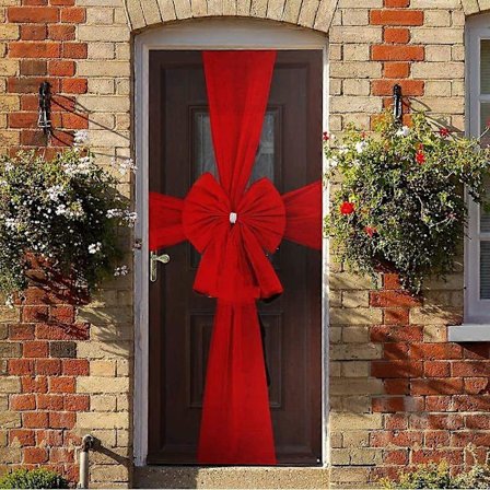 Julebue Dekoration, Julefest Stor Rød Bue, Jule Dør Bue Dekoration, Julebue til Skabsdør, Bue Smykker til Fr DB