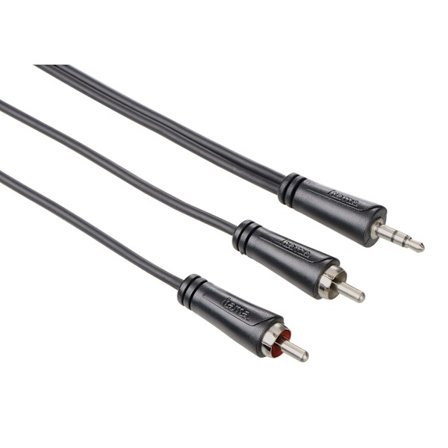 Kabel Audio 3.5mm-2xRCA Svart 0.75m