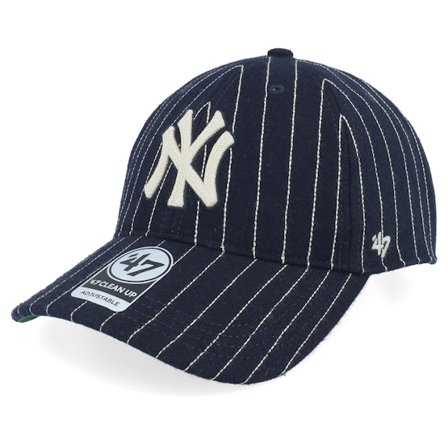 47 Brand - MLB Ble unconstructed Czapka Z Daszkiem - New York Yankees MLB Pinstripe 47 Clean Up Navy Dad Cap @ Hatstore
