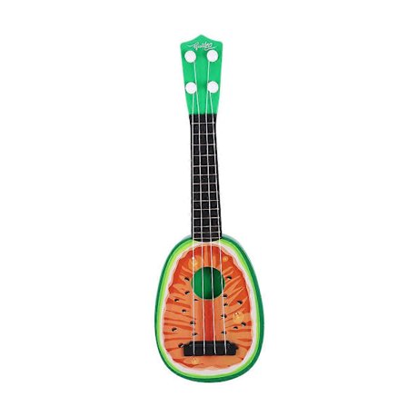Miniatyr Ukulele i Vannmelonform - Musikk Instrument Leke for Barn - Størrelse L (Vannmelonrød)