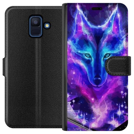 Plånboksfodral till Samsung Galaxy A6 (2018) med Neon Varg