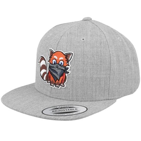 Kiddo Cap - Grey snapback Czapka Z Daszkiem - Kids Hatsie The Red Panda Heather Grey Snapback @ Hatstore