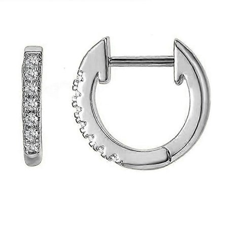 14K Guldpläterade Kubisk Zirkonia Manschettörhängen Huggie Stud