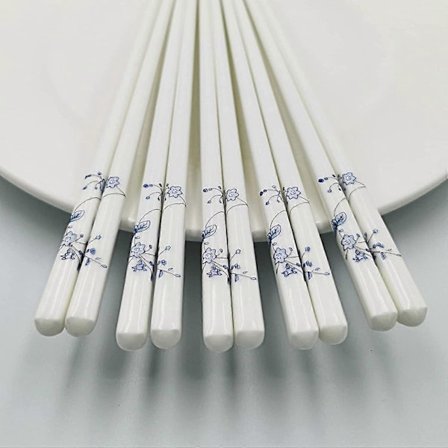 Uudelleenkäytettävät syömäpuikot 5 paria Keraamiset syömäpuikot Konepesun kestävät Siniset syömäpuikot 24,6 cm (Siniset Tähdet) Siniset Tähdet - Blue 