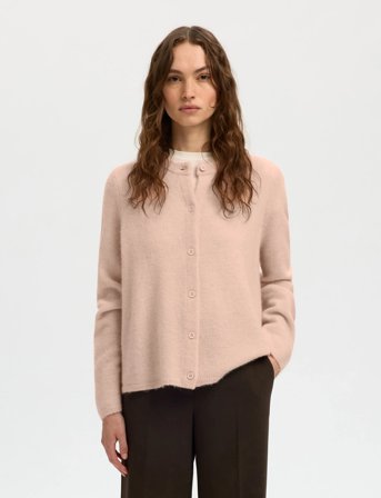 Selected Slflulu New Ls Knit Cardigan Noos - Pink - XL