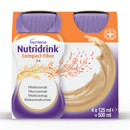 Nutridrink Compact Fibre Næringsdrikk, Mokka, 4x125 ml