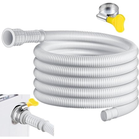Afløbsslange til klimaanlæg 10m Indvendig diameter 16mm Klimaanlægsslange Afløbsslange med klemme Klimaanlægsværktøj til affugter Afløb Hvid