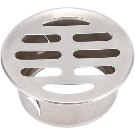 Gulvafløb i rustfrit stål, rundt anti-blokerende rundt gitterdæksel, altanafløbssier til badeværelse, køkken, badeværelse (50 flad mund)