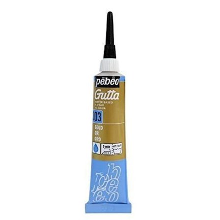 Silkkimaalaus - PEBEO - Setasilk - Vesipohjainen Gutta - 20 ml putki - Kultainen väri