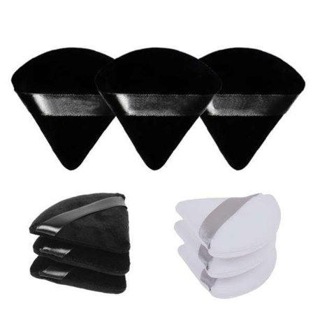 6 stk Trekantede Makeup Svampe Powder puff Vaskbare makeup svampe Hvide