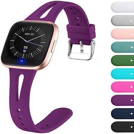 3 Tynde Urremme, Kompatibel med Fitbit Versa 2 Remme/Fitbit Versa/Fitbit Versa Lite/SE, Silikon Udskiftningsremme til Smartwatch