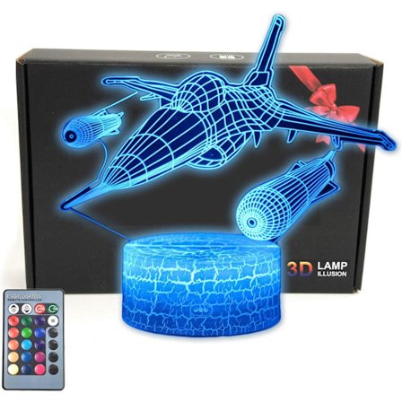 Warcraft Jagerfly 3D Illusionslampe Fly Fly Fly Soveromsdekor Nattelys Gaver til Menn, Fedre, Gutter, Barn, Tenåringer