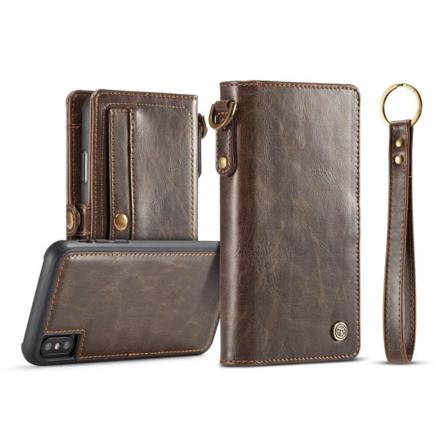 CaseMe Wallet Case Brun med magnetisk skal PU-læder til iPhone X Brun