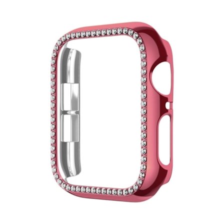 Apple Watch Series 6 / 5 / 4 / SE (2022) / SE (2023) / SE 40mm Hollow Impact-Resistant Watch Case Rhinestone Frame - Lyserød Rose