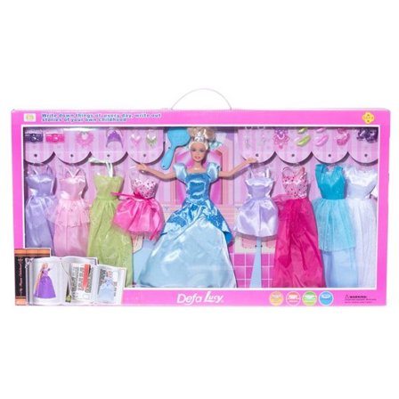 Muotinukke, jossa on 8 mekkoa