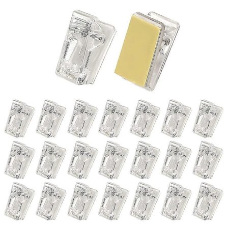 100 stk. klare selvklæbende clips, små hængende fjederclips, transparente vægtæppeklips til opslag