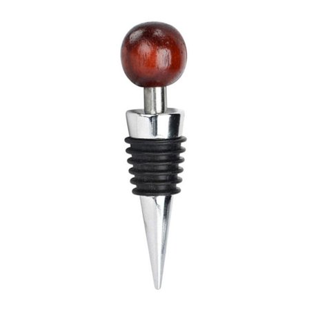 Stilfuld vinkork / flaskekork i sølv med trækugle