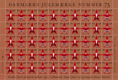 Danmark - Julemærkeark 1982/1978 - Takket - Ubrugt eller foldet