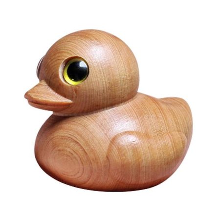 Små Naturlige Træænder Ornament Store Øjne Siddende Vandfugle Ornamenter til Bogreol Dekoration