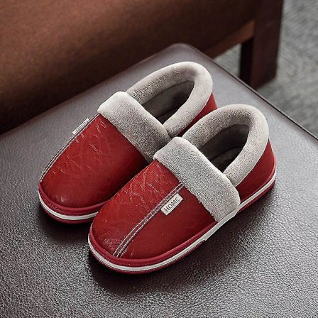 Stor størrelse til mænds pu læder hjemmesko Indendørs Vandtæt Hjem Pels Mand Par Flade Kvinder Mænd Vinter Hjemmesko Bomuldssko