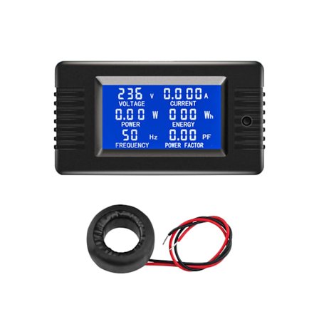 LCD Digital Ammeter Voltmeter AC 80-260V 100A, 6-i-1 Power Meter Hushållsel Elmätare Panel, Stängd Typ Energimätare CT Power Meter