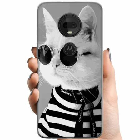 Motorola Moto G7 Tpu Mobilskal Fancy Cat