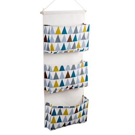 Hengende Organizer Dør Vegg Organizer Redskapspose Hengende Oppbevaringsveske for Entré Hall Bad 3 Store Rom (Triangler)