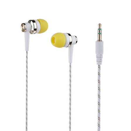 Stilful flettet ledning stereo musik in-ear headset hovedtelefon uden mikrofon