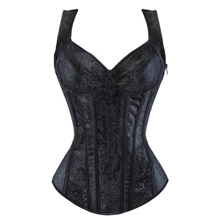 Jacquardvävd Halter Korsett Gotisk Punk Bustier Shapewear