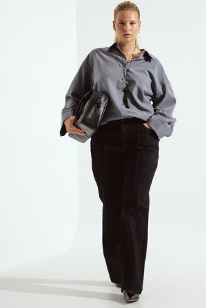 NA-KD Mellanhöga vida jeans med pintuck - Mid waist jeans - Svart - EU 38