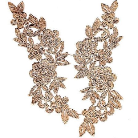 1 par kjoledekoration udhulet sy motiv DIY patches blomst broderet blondeapplikation trim