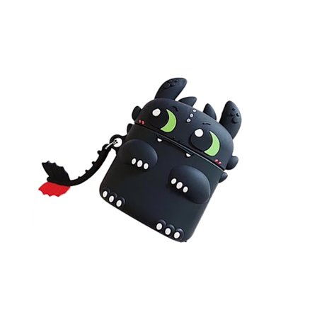 Bluetooth-hörlursfodral, droppskyddat, tecknat hörlursfodral i silikon med dammskydd för IOS-hörlurar, svart för IOS-hörlurar 1/2