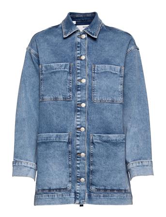 Slfcatelin Mid Blu Ls Lon Jeans Jacket U Blue Selected Femme