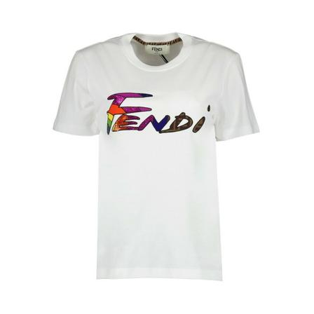 Fendi, T-Shirts Wit, Dames, Maat:M