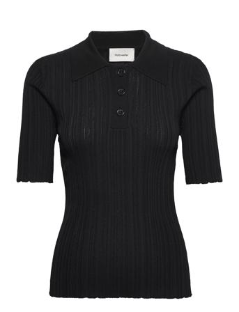 Smooth Knit Top T-shirts & Tops Short-sleeved Svart HOLZWEILER